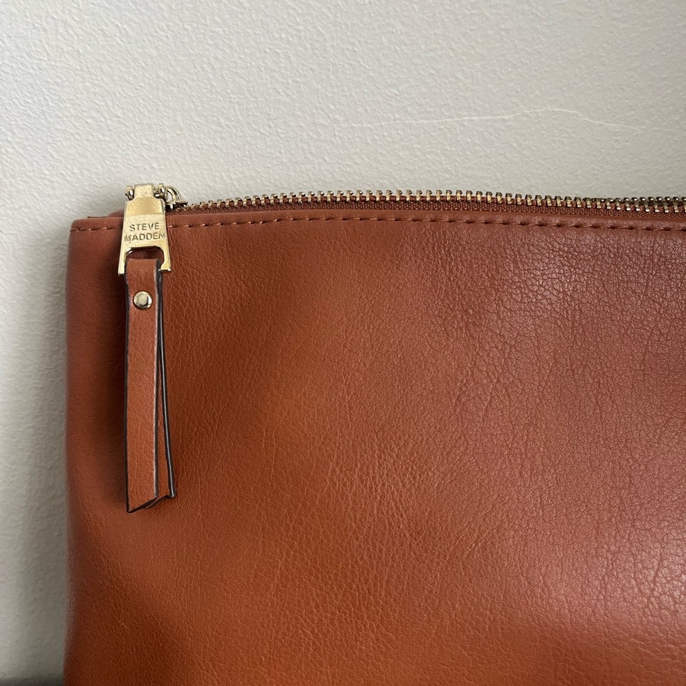 Steve Madden Tan Leather Toiletry Bag